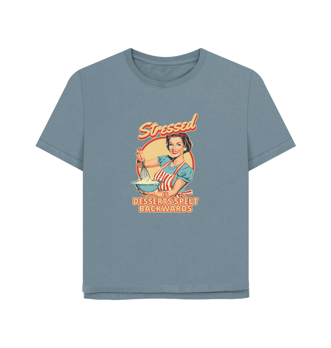 Stone Blue Stressed Women's Relaxed Fit T-shirt