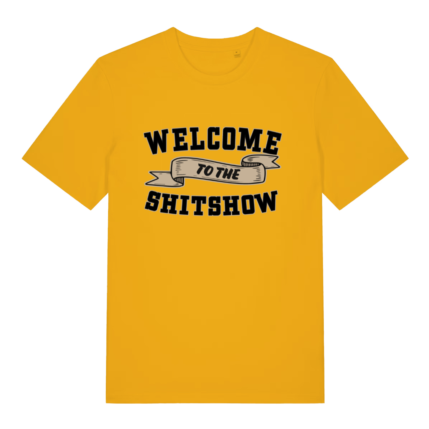 Yellow Welcome To The Shitshow men’s funny slogan t-shirt featuring ultimate shitshow design
