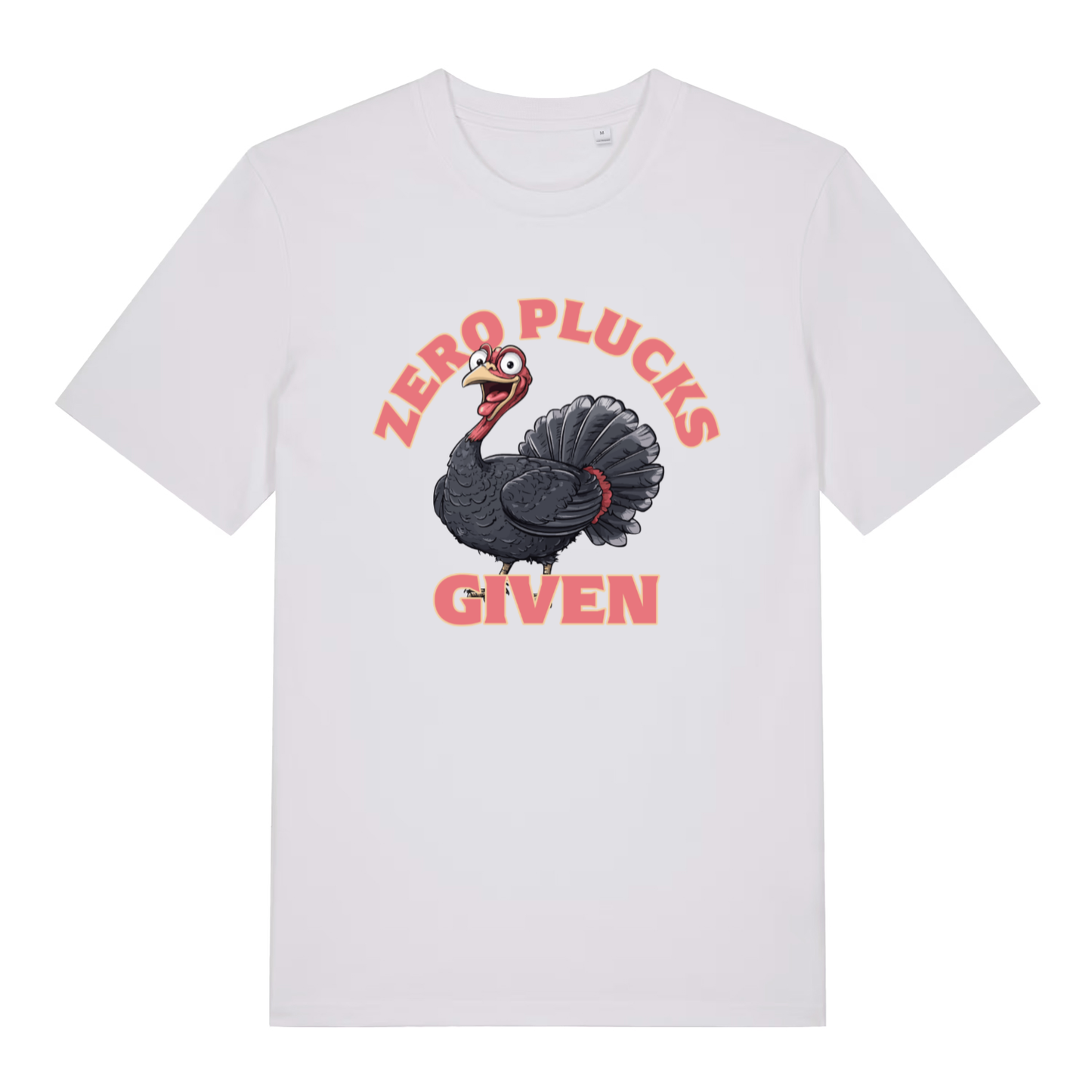 White Zero Plucks Given men’s funny Christmas t-shirt with ultimate zero fucks turkey design