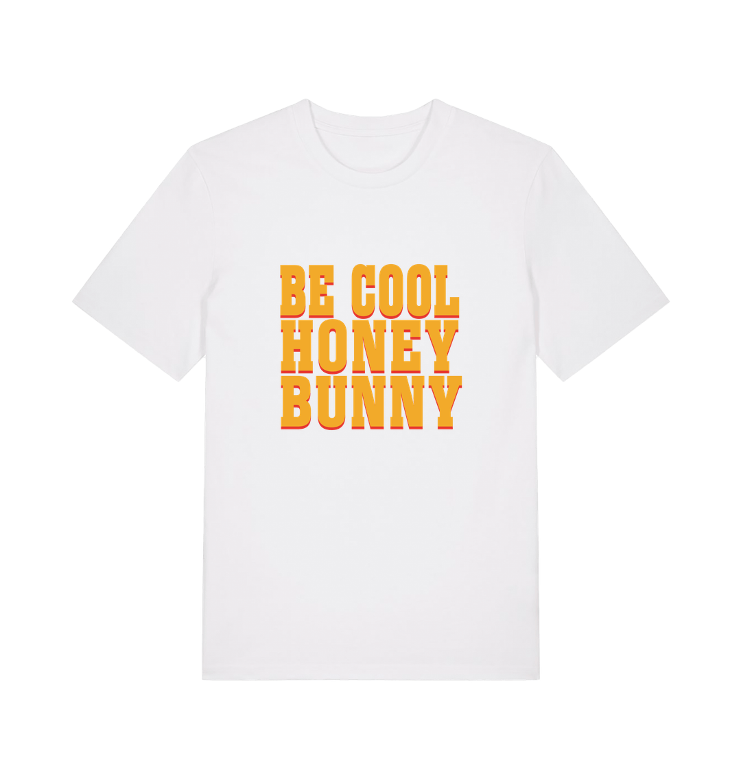 white slogan t-shirt inspired by the cult classic film pulp fiction