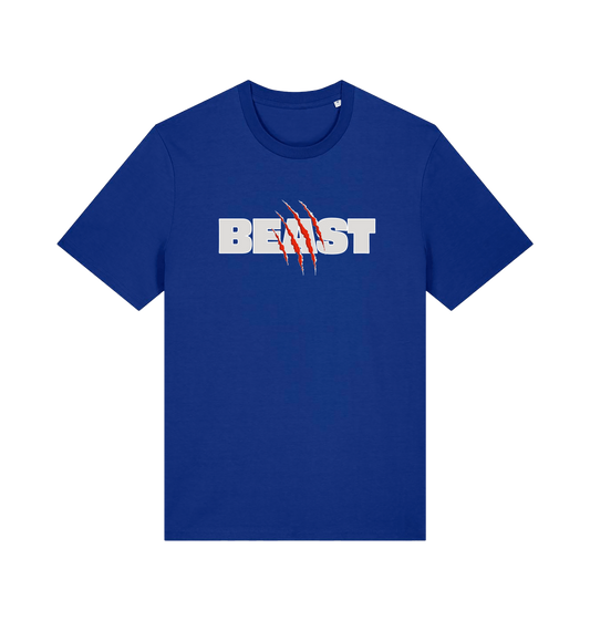 blue matching t-shirt with the text beast