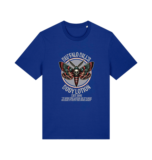 blue movie t-shirt inspired by the classic horror film silence of the lambs
