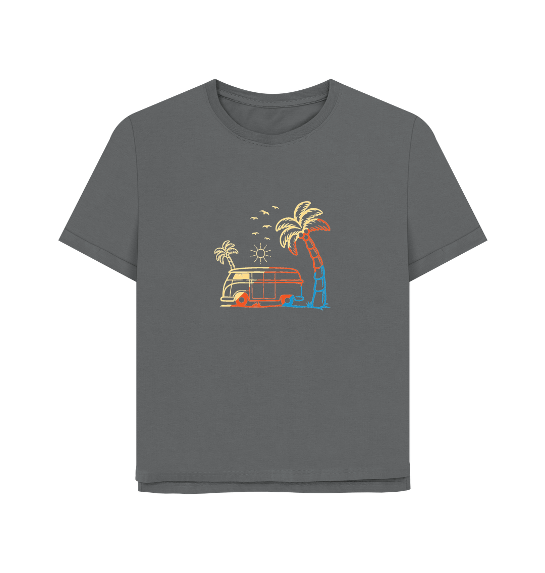 Slate Grey Camperpalm Women's Relaxed Fit T-shirt