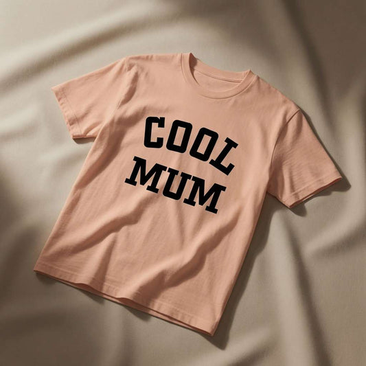 Peach Cool Mum slogan t-shirt, ladies mum slogan gift tee