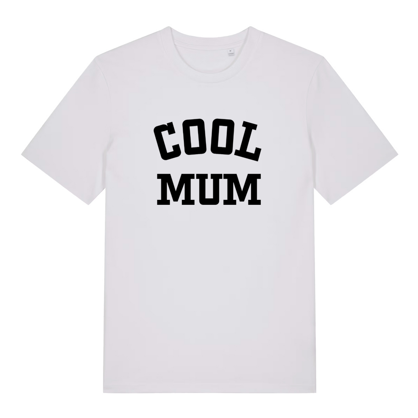 white women's slogan t-shirt with the text 'cool mum'