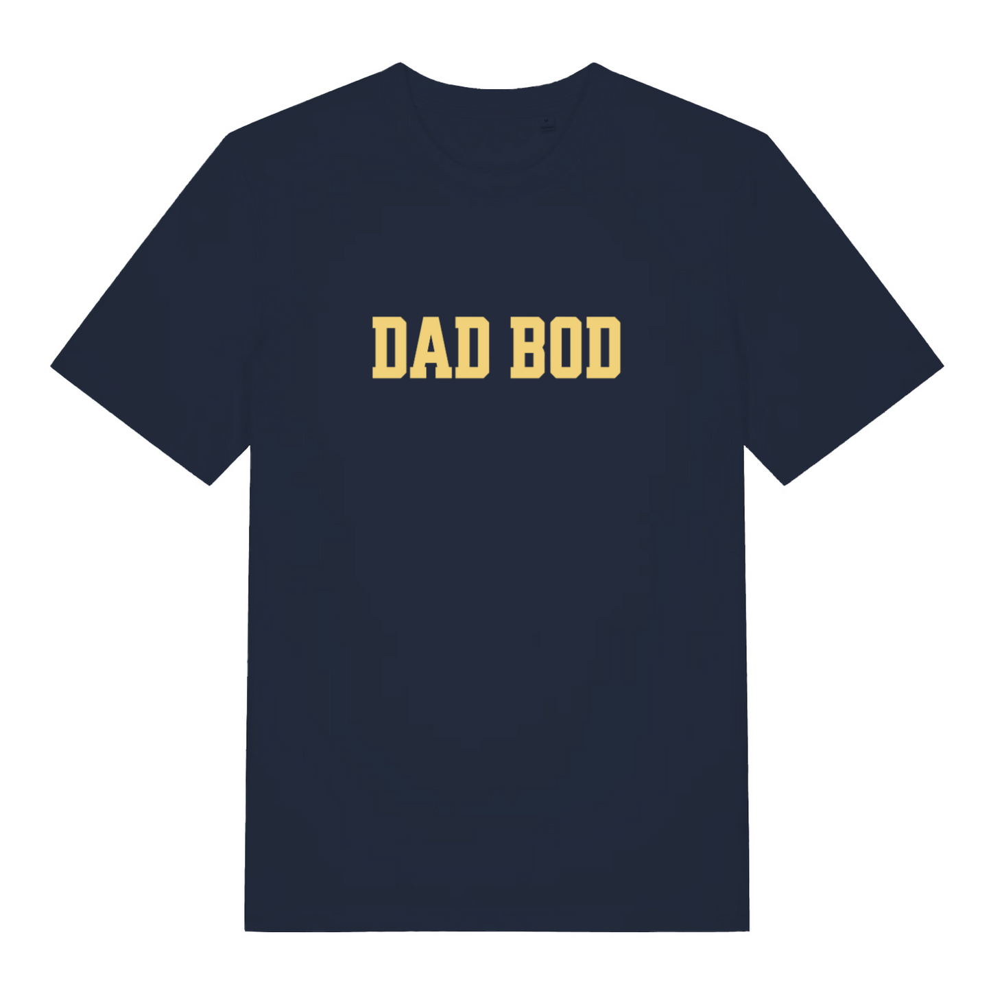 navy slogan t-shirt with the text 'dadbod'