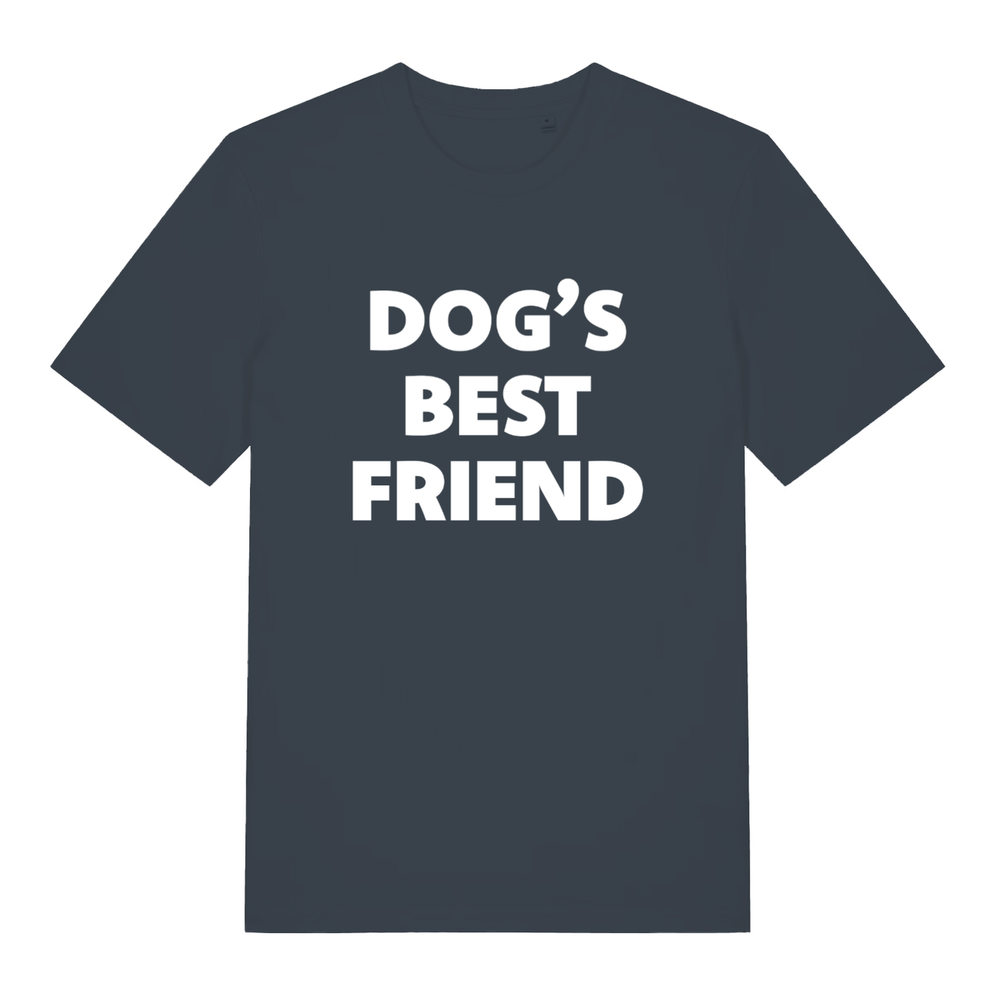 India Ink Grey Dog's Best Friend T-shirt flat lay displaying simple "Dog’s Best Friend" graphic