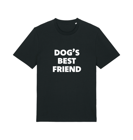 black animal t-shirt with the slogan 'dogs best friend'