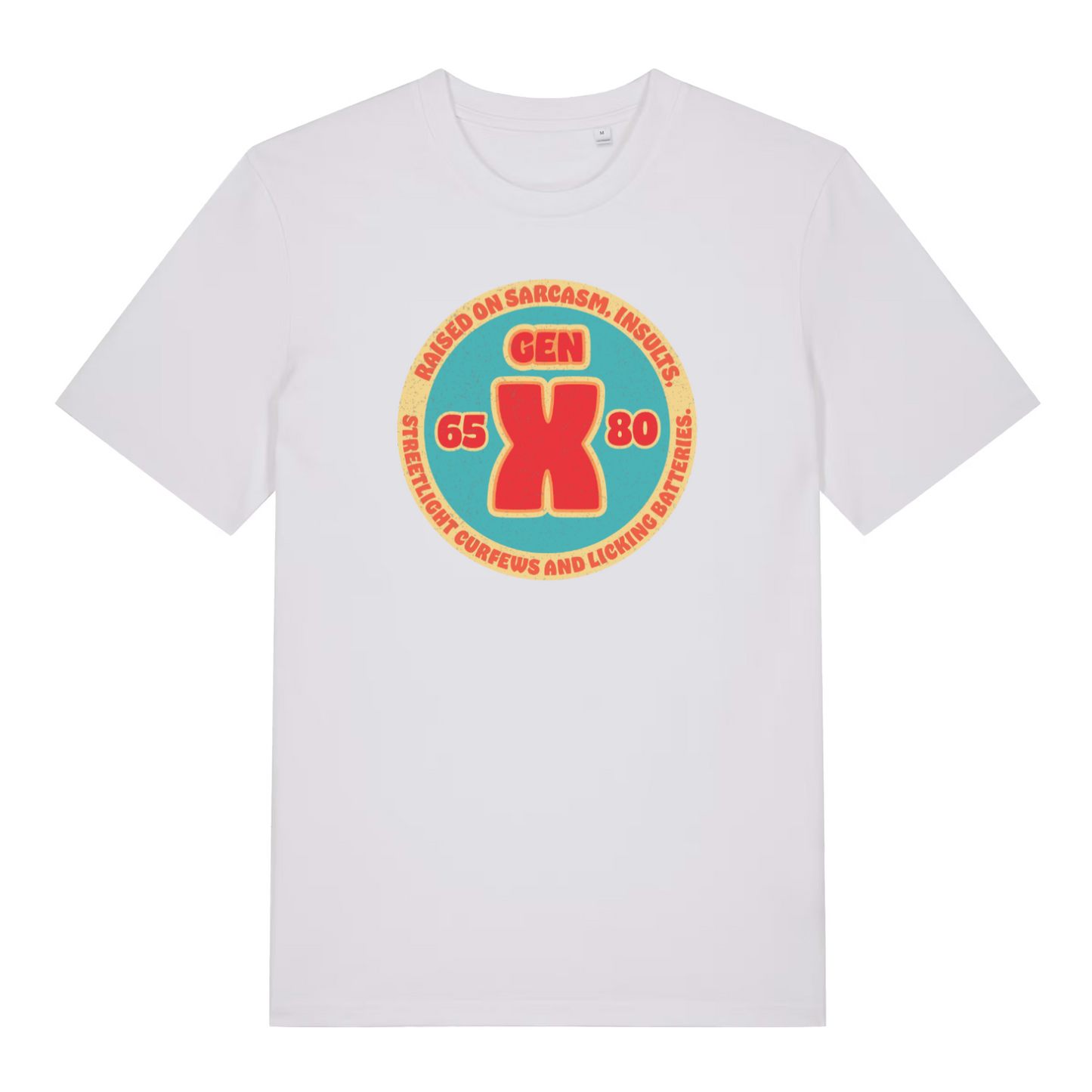white funny dad t-shirt with the slogan 'gen x'