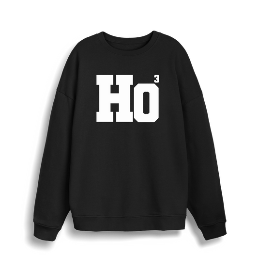 black xmas sweater with the slogan 'ho3'