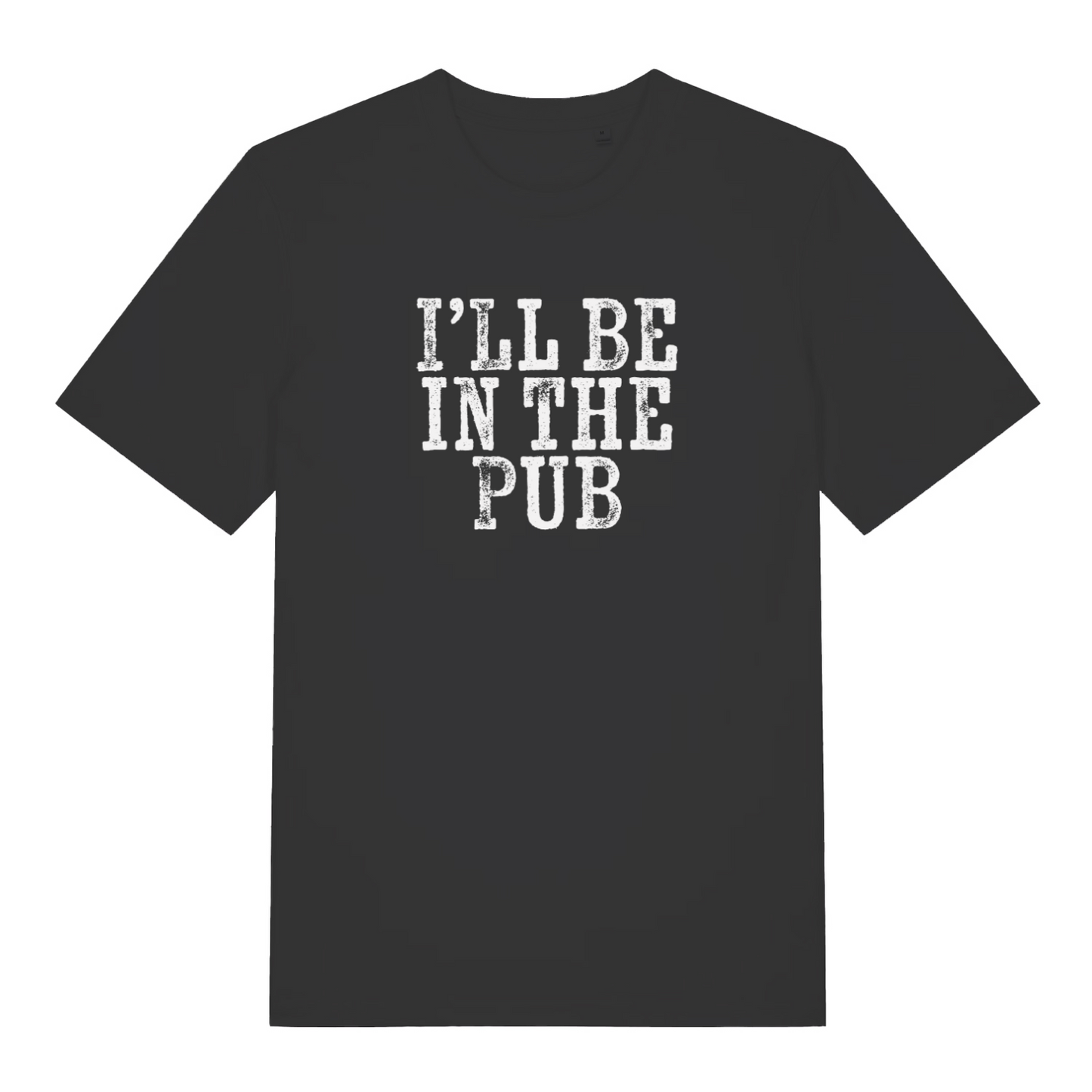 black funny dad t-shirt with the text 'ill be in the pub'