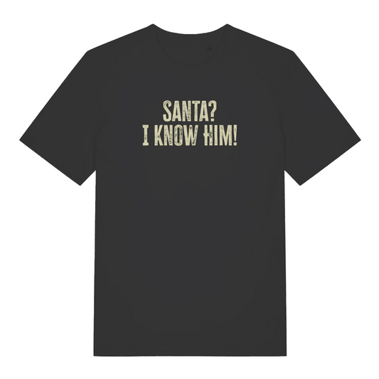black women's xmas tee with the slogan 'santa i know him'