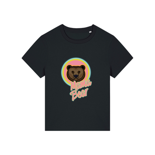 black mum t-shirt with the graphic of a bear and the slogan 'mama bear'