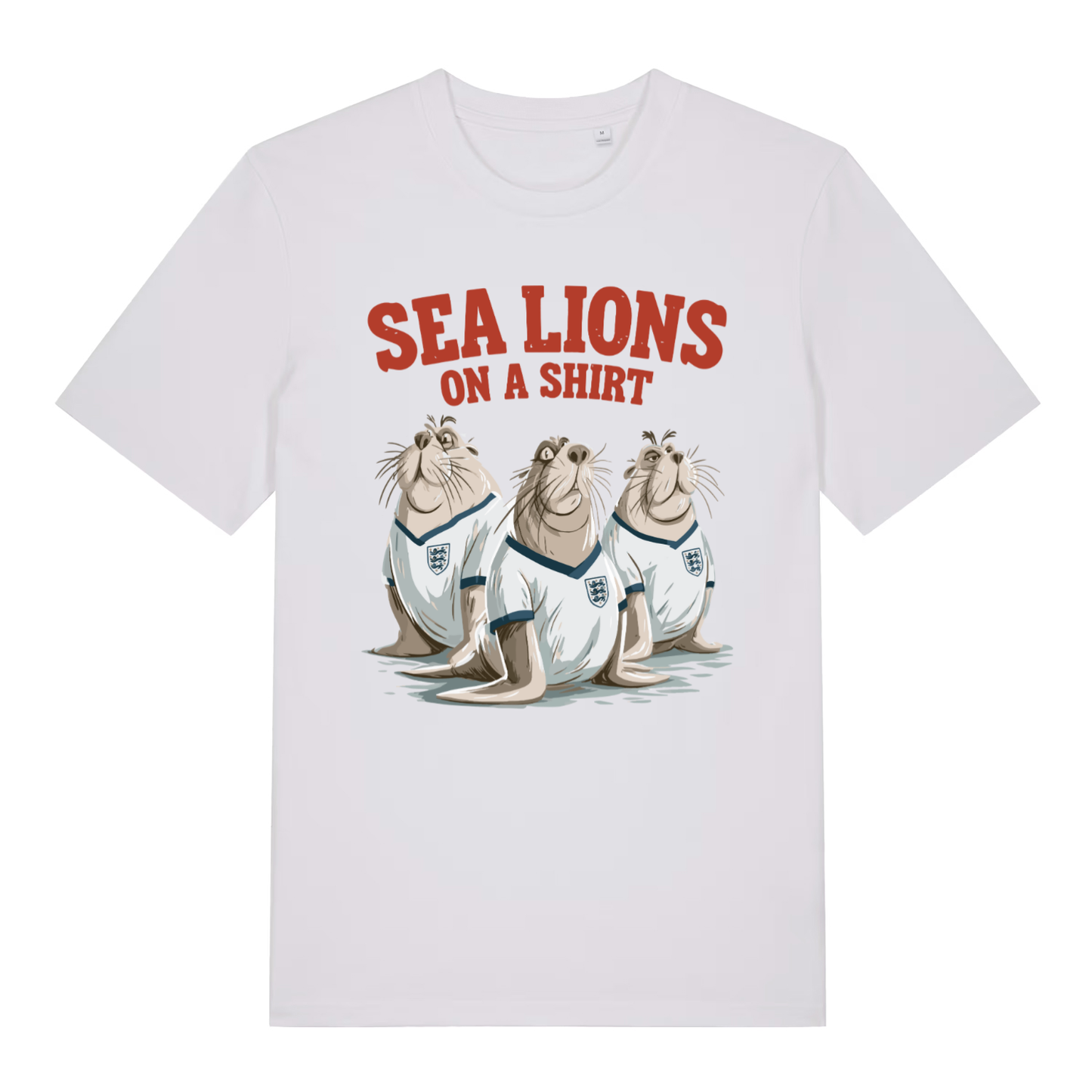 White Sea Lions On A Shirt funny graphic t-shirt with witty sea lions on a shirt design