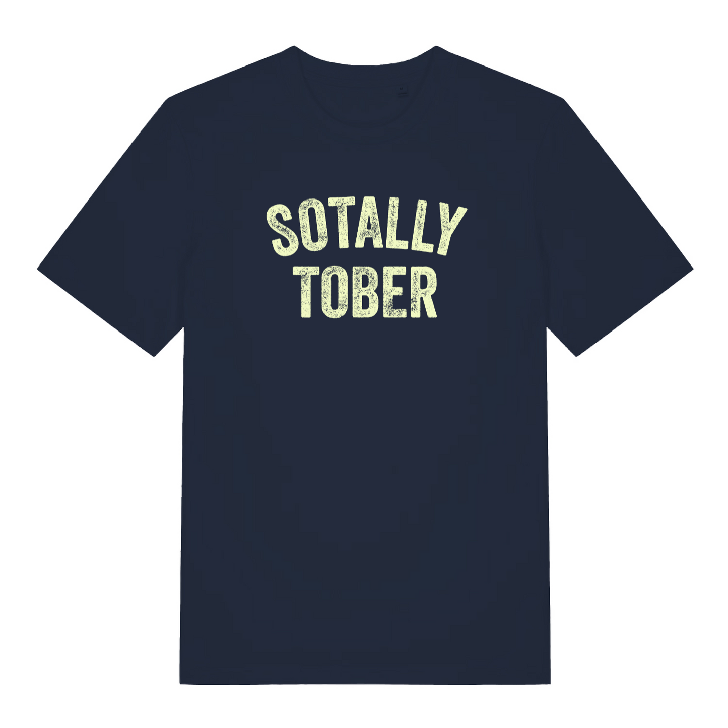 navy funny slogan t-shirt with the text 'sotally tober'