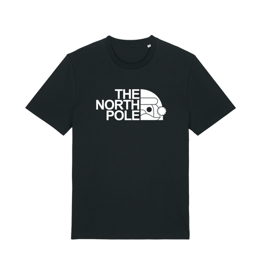 black christmas t-shirt with the slogan 'the north pole'