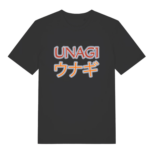 black women's slogan t-shirt with the text 'unagi'
