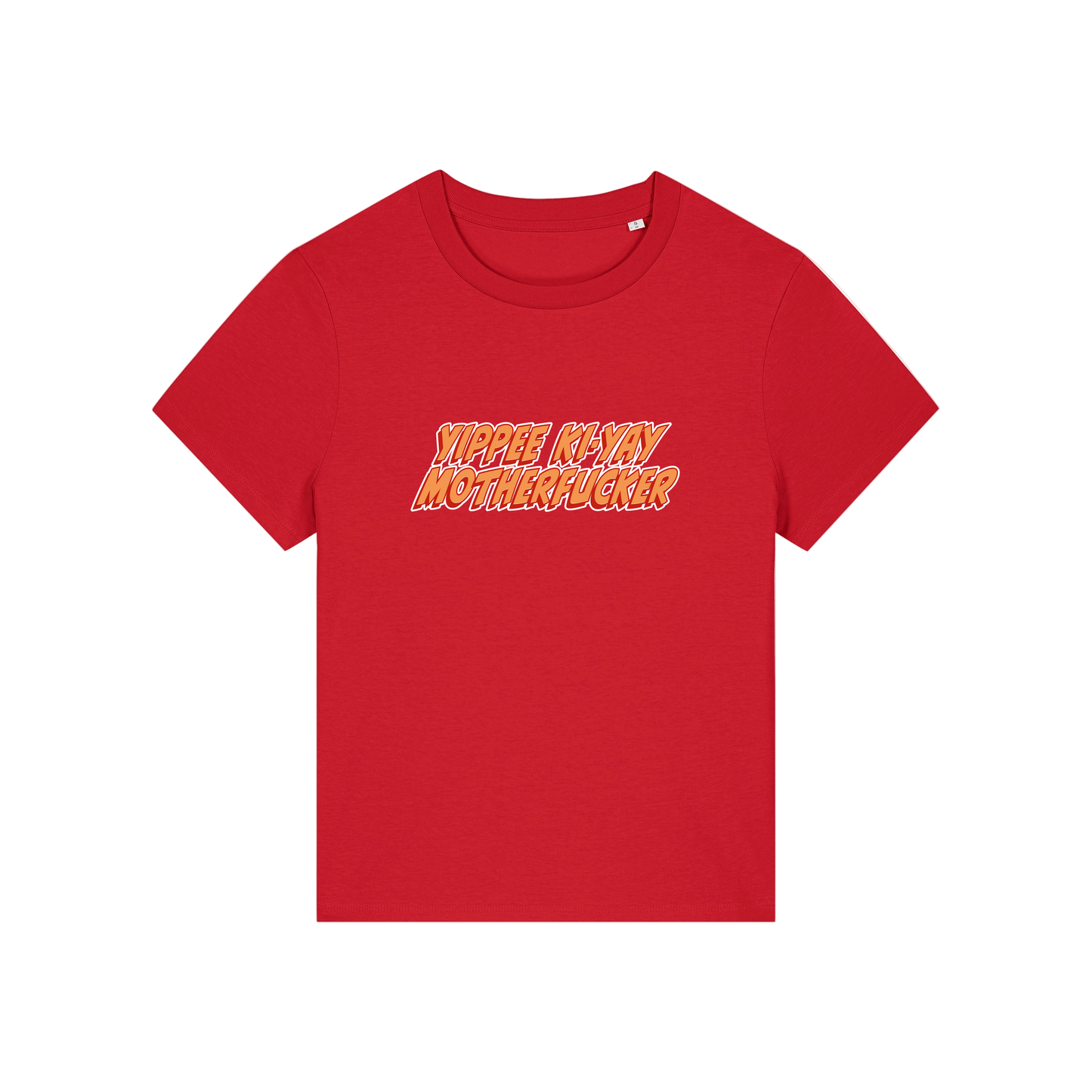 red christmas t-shirt with the slogan 'yippee ki-yay motherfucker'