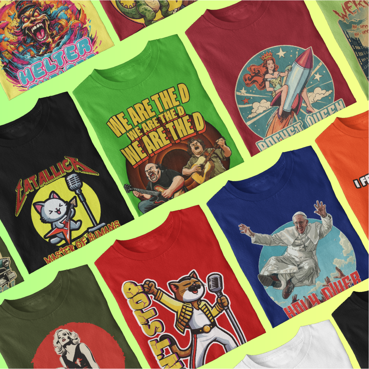 a mixture of teevolution legendary music t-shirts
