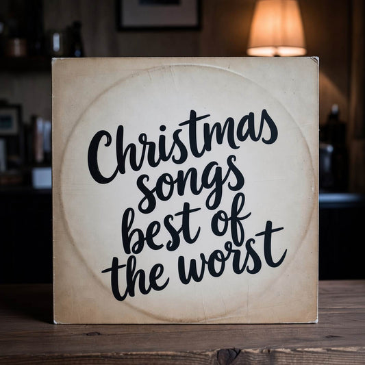 album cover with the text 'christmas carols best to worst'