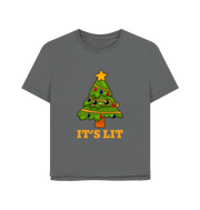 Slate Grey It's Lit Women's Relaxed Fit Christmas T-shirt
