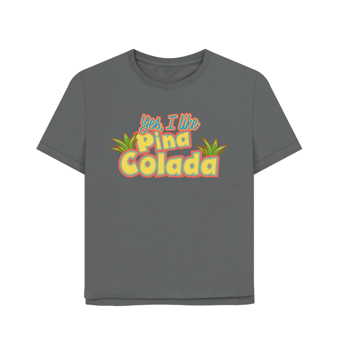 Slate Grey Pina Colada Women's Relaxed Fit T-shirt