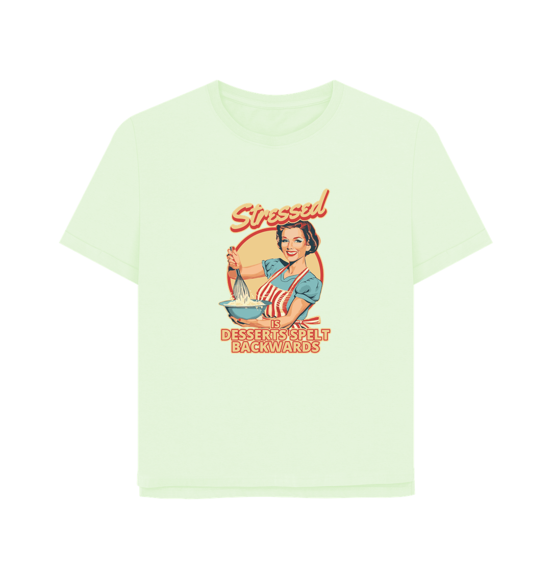 Pastel Green Stressed Women's Relaxed Fit T-shirt