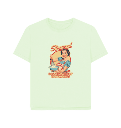 Pastel Green Stressed Women's Relaxed Fit T-shirt