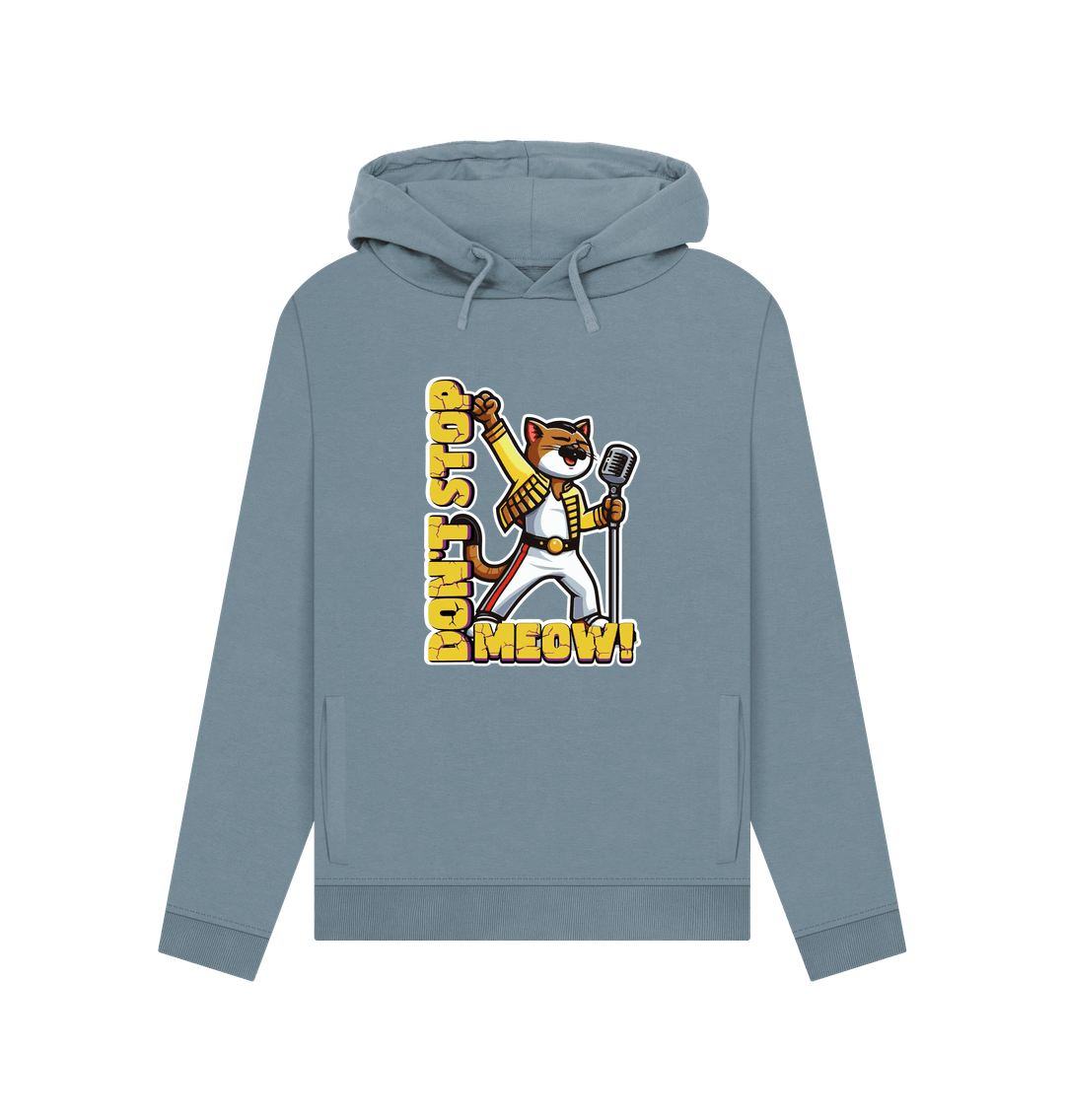 Stone Blue Don't Stop Meow Women's Hoodie