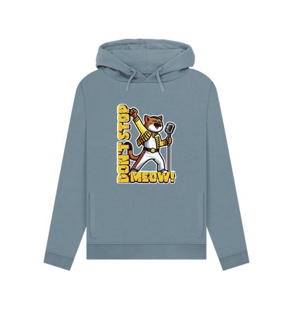 Stone Blue Don't Stop Meow Women's Hoodie