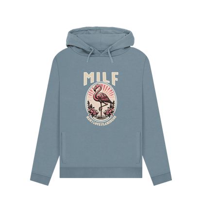 Stone Blue Milf Flamingo Women's Hoodie