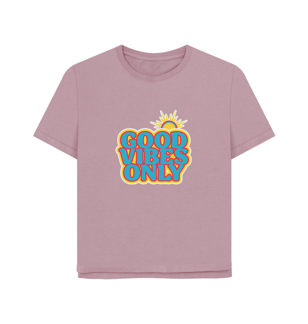 Mauve Good Vibes Women's Relaxed Fit T-shirt