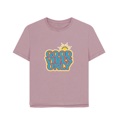 Mauve Good Vibes Women's Relaxed Fit T-shirt