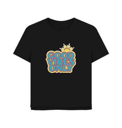 Black Good Vibes Women's Relaxed Fit T-shirt