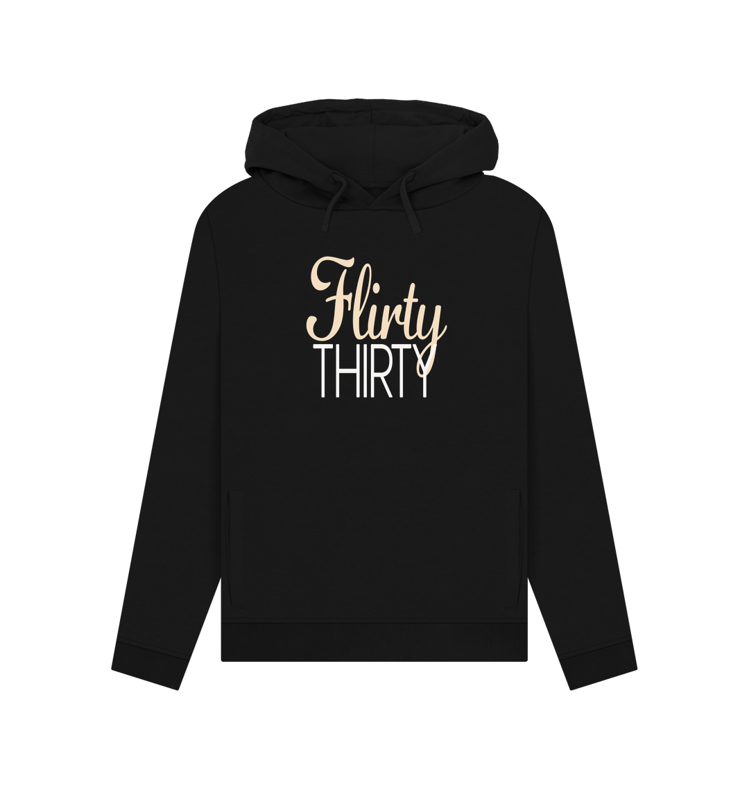 Black Flirty Thirty Women's Hoodie