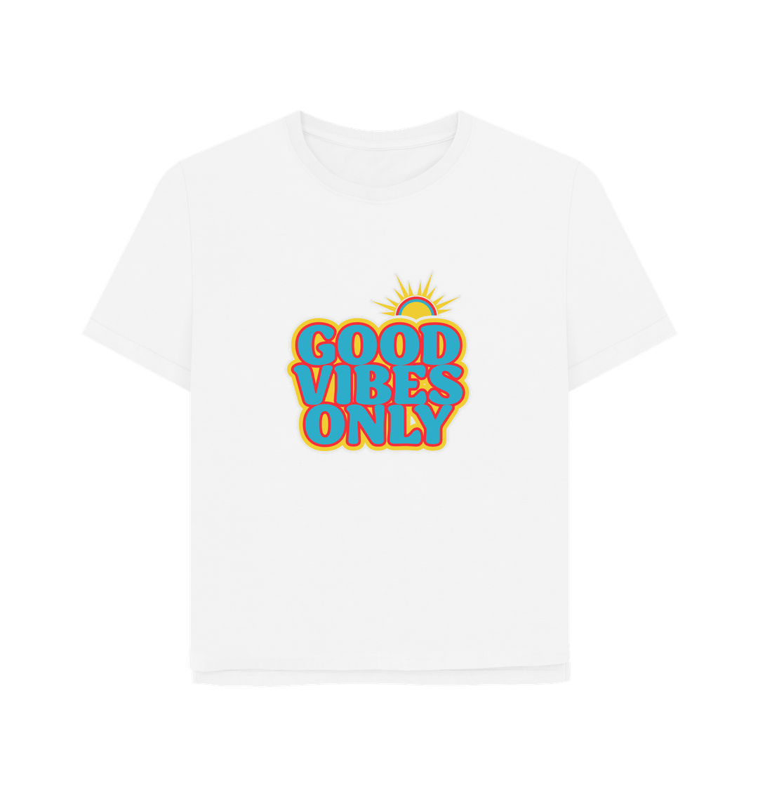 White Good Vibes Women's Relaxed Fit T-shirt