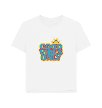 White Good Vibes Women's Relaxed Fit T-shirt