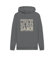 Slate Grey Lucky Woman Men's Hoodie