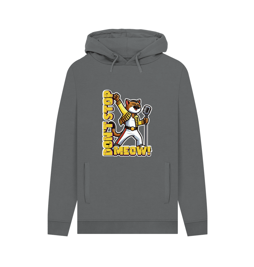 Slate Grey Don't Stop Meow Men's Hoodie