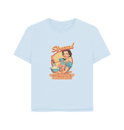 Sky Blue Stressed Women's Relaxed Fit T-shirt