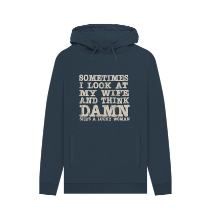 Navy Lucky Woman Men's Hoodie