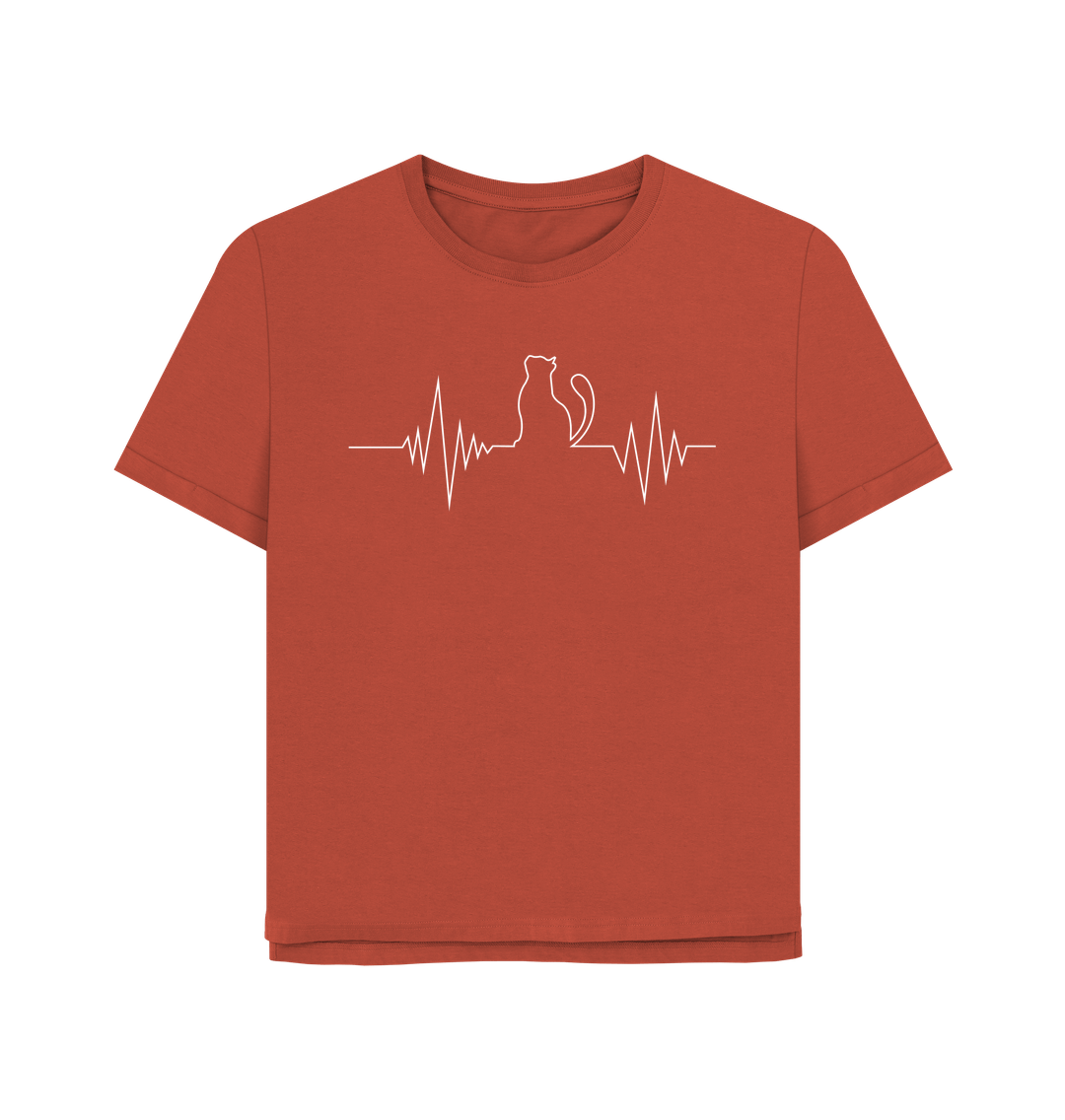 Rust Cat Cardio Woman's Relaxed Fit T-shirt
