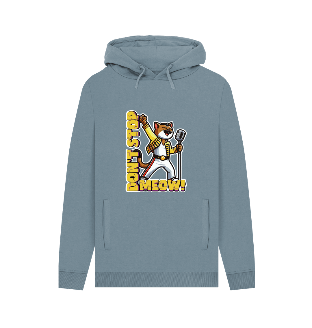 Stone Blue Don't Stop Meow Men's Hoodie