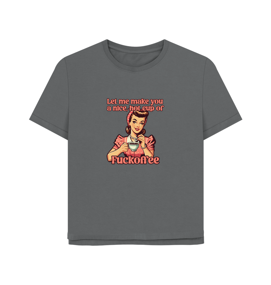 Slate Grey Fuckoffee Women's Relaxed Fit T-shirt