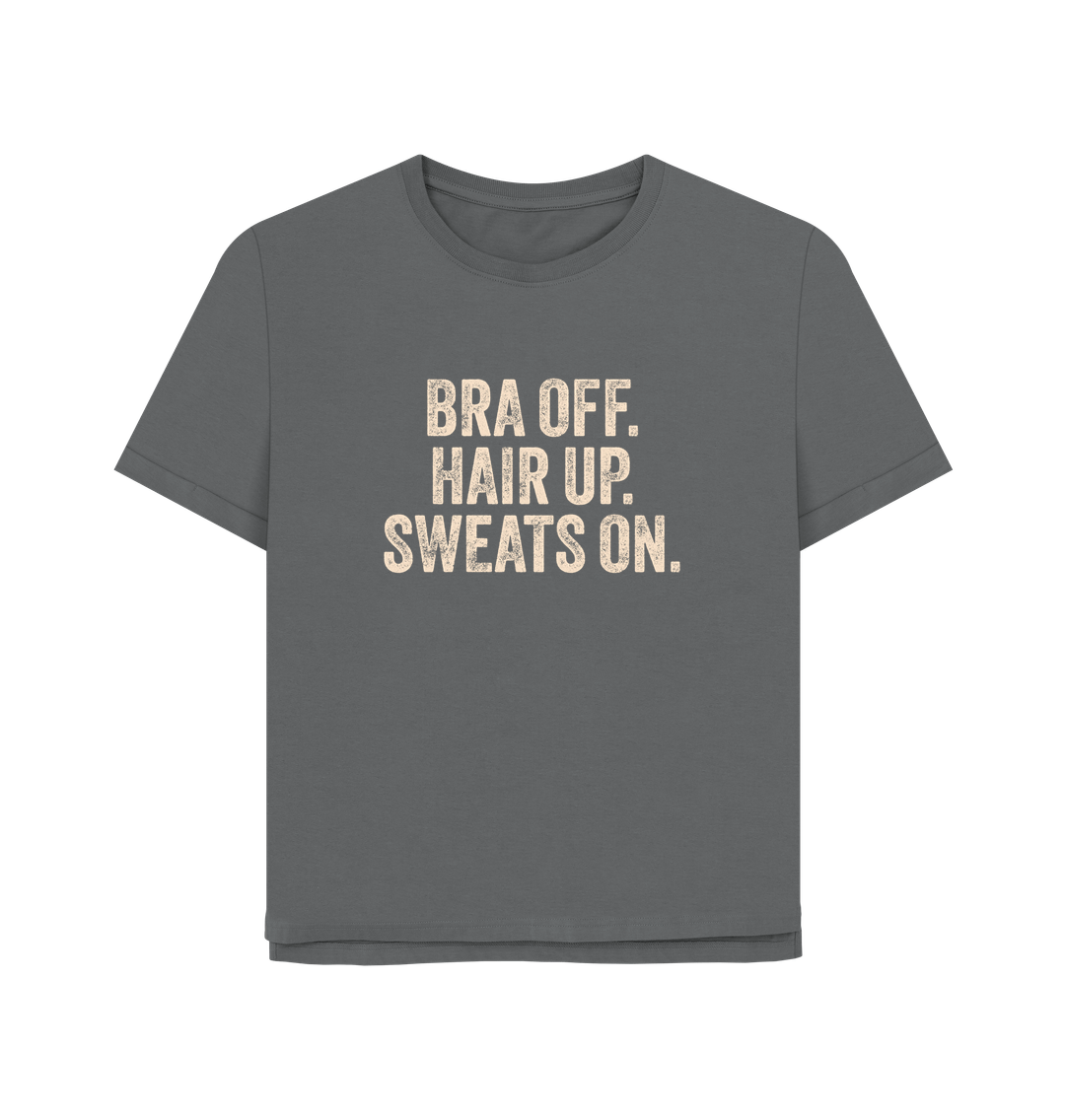 Slate Grey Bra Off Women's Relaxed Fit T-shirt