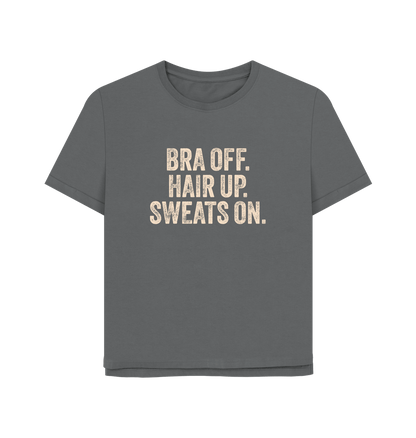 Slate Grey Bra Off Women's Relaxed Fit T-shirt