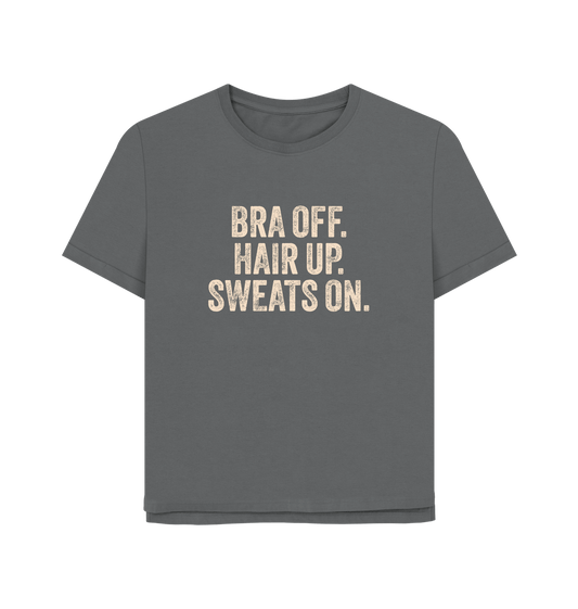 Slate Grey Bra Off Women's Relaxed Fit T-shirt