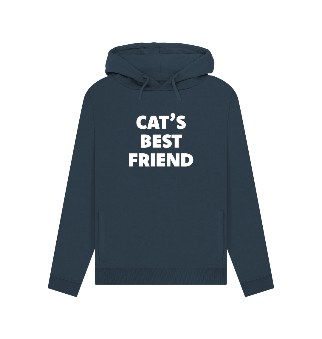 Navy Blue Cat's Best Friend Women's Hoodie