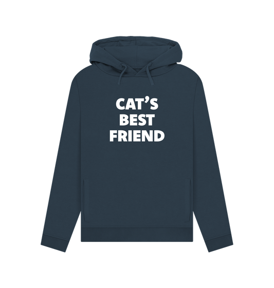 Navy Blue Cat's Best Friend Women's Hoodie