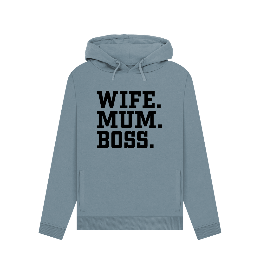 Stone Blue Wife Mum Boss Women's Hoodie